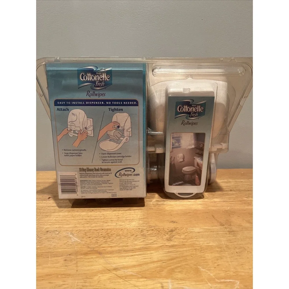 NOS Kleenex Cottonelle Starter Pack Fresh Rollwipes Dispenser‎ and 400 Wipes